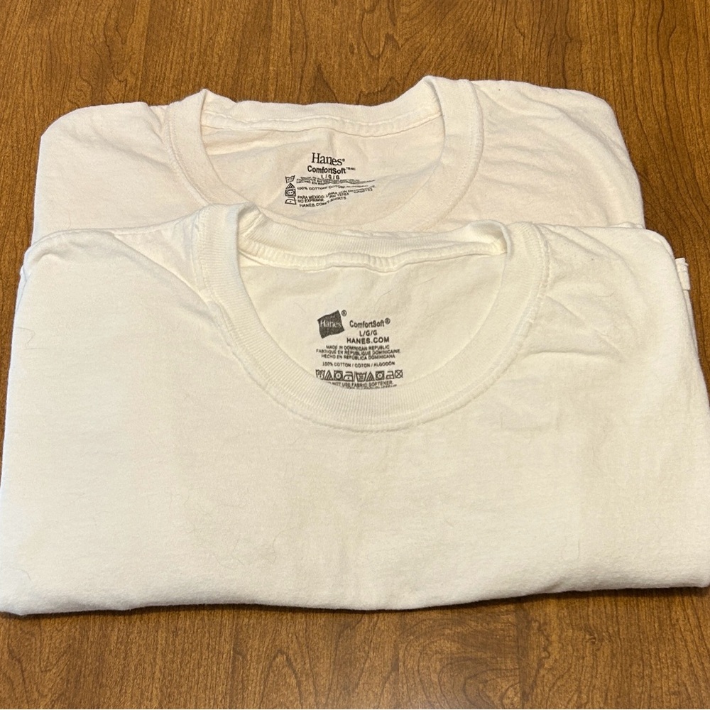 Hanes Men's White Short Sleeve Tees